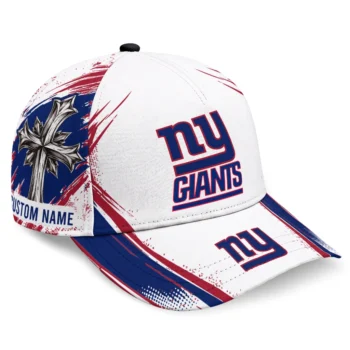 New York Giants Cap - Customized Grunge Cross Blue White