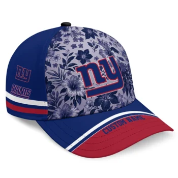 New York Giants Cap - Personalized Tropical Floral Blue