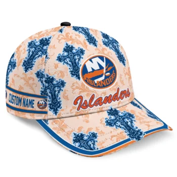 New York Islanders Cap - Custom Damask Pattern Blue White
