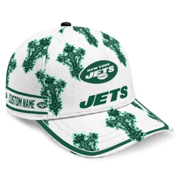 New York Jets Cap - Customized Damask Pattern Green White