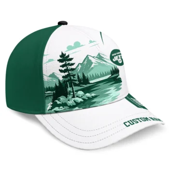 New York Jets Cap - Customized Flat Illustration Green White