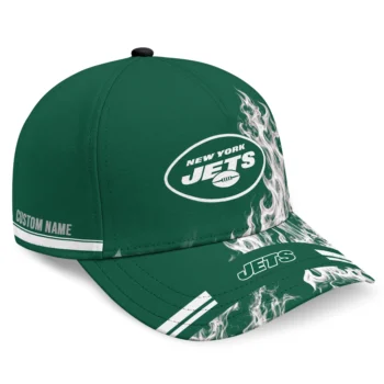 New York Jets Cap - Customized Smoke Flames Green