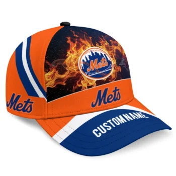 New York Mets Cap - Personalized Blazing Fire Blue