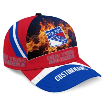 New York Rangers Cap - Custom Blazing Fire Blue