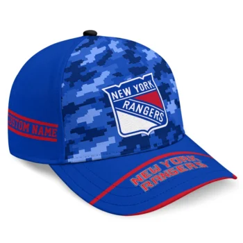 New York Rangers Cap - Personalized Pixel Camo Blue