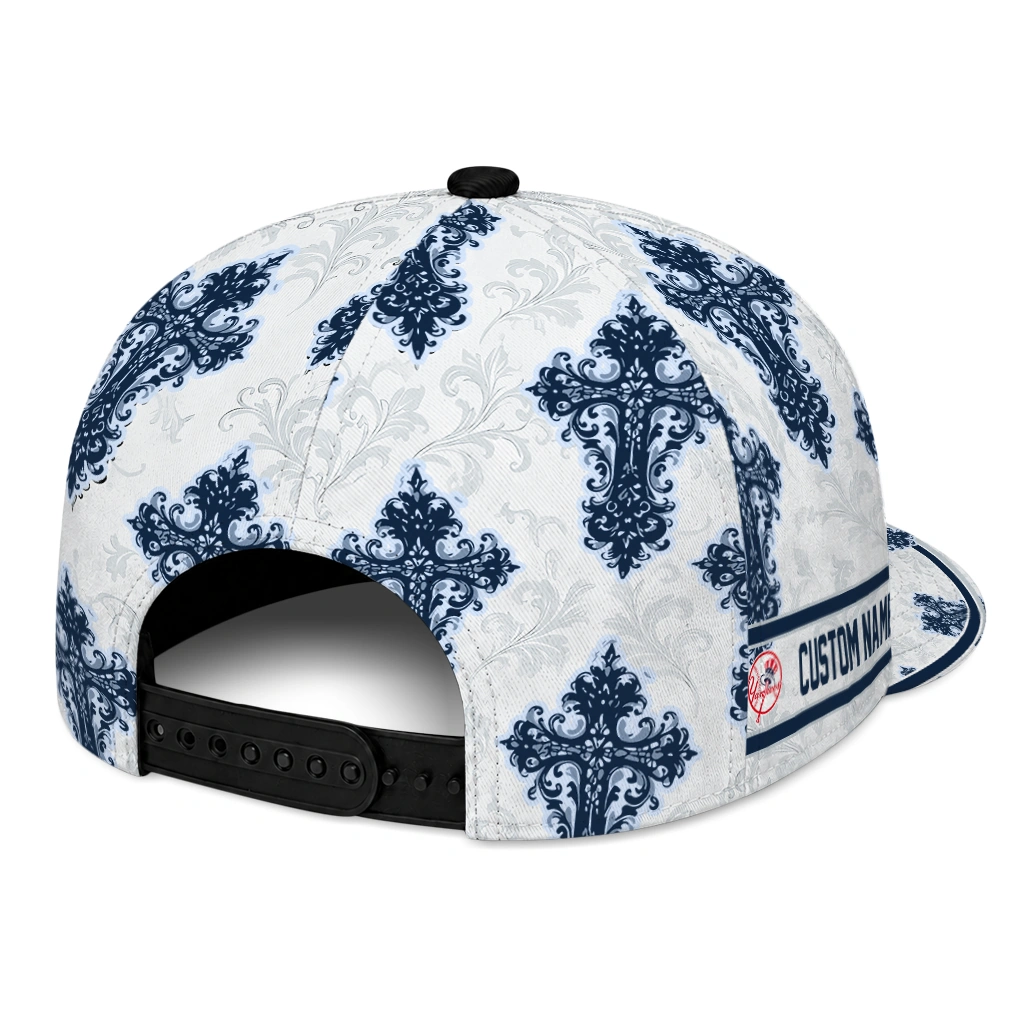 new-york-yankees-cap-customized-damask-pattern-navy-white-fashion-forward.webp
