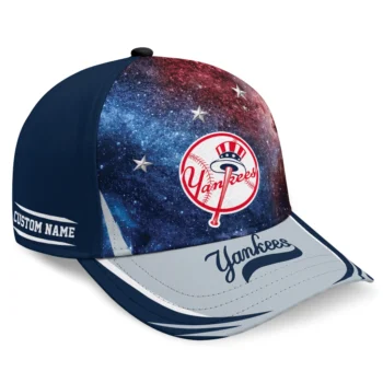 New York Yankees Cap - Personalized Galaxy Nebula Navy