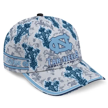 North Carolina Tar Heels Cap - Customized Damask Pattern Light Blue White