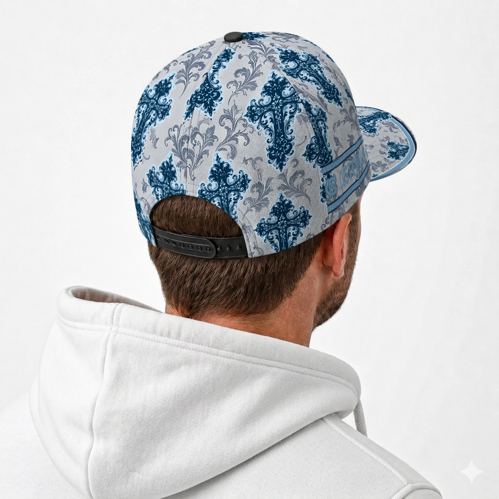 north-carolina-tar-heels-cap-customized-damask-pattern-light-blue-white-latest-model.webp
