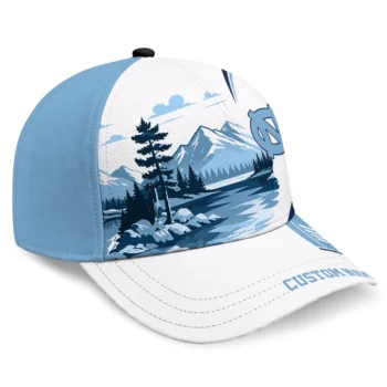 North Carolina Tar Heels Cap - Customized Flat Illustration Light Blue White