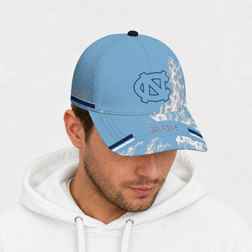 north-carolina-tar-heels-cap-customized-smoke-flames-light-blue-new-arrival.webp