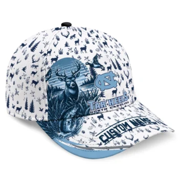 North Carolina Tar Heels Cap - Customized Toile Pattern Light Blue White