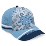 north-carolina-tar-heels-cap-customized-tropical-floral-light-blue-best-selling.webp