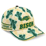 north-dakota-state-bison-cap-personalized-damask-pattern-green-white-best-selling.webp