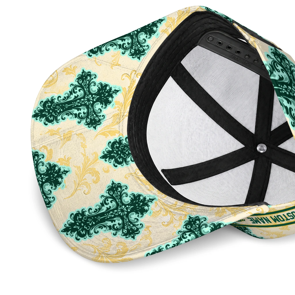 north-dakota-state-bison-cap-personalized-damask-pattern-green-white-high-quality.webp
