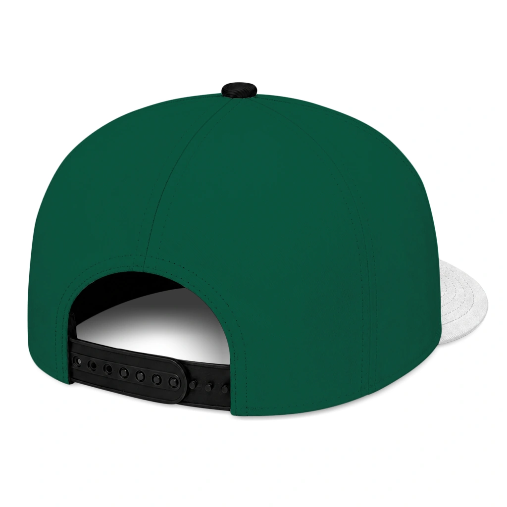 north-dakota-state-bison-cap-personalized-flat-illustration-green-white-fashion-forward.webp