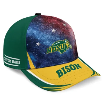 North Dakota State Bison Cap - Personalized Galaxy Nebula Green