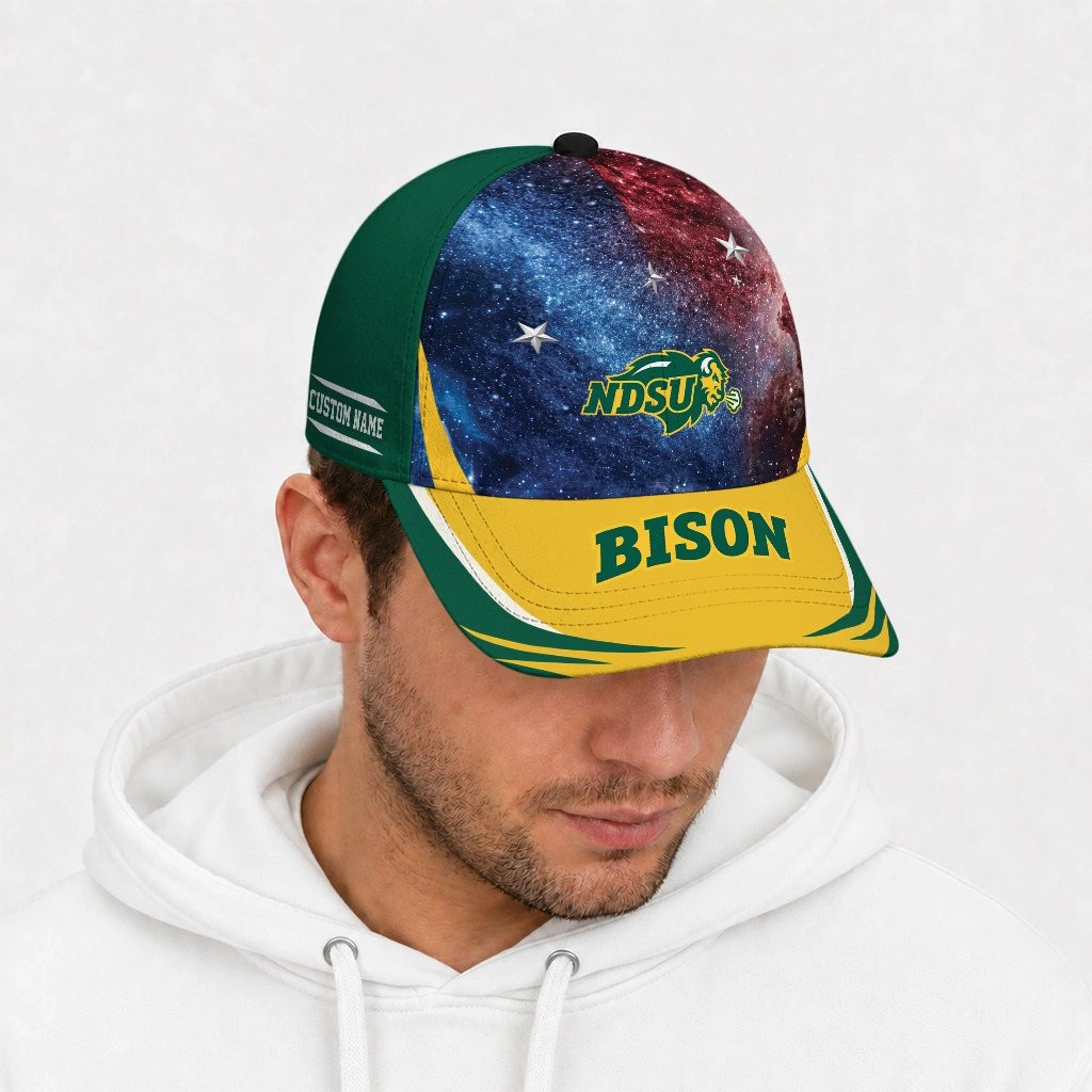 north-dakota-state-bison-cap-personalized-galaxy-nebula-green-new-arrival.webp