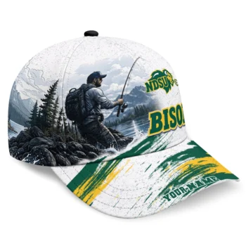 North Dakota State Bison Cap - Personalized Photo Realistic Green White