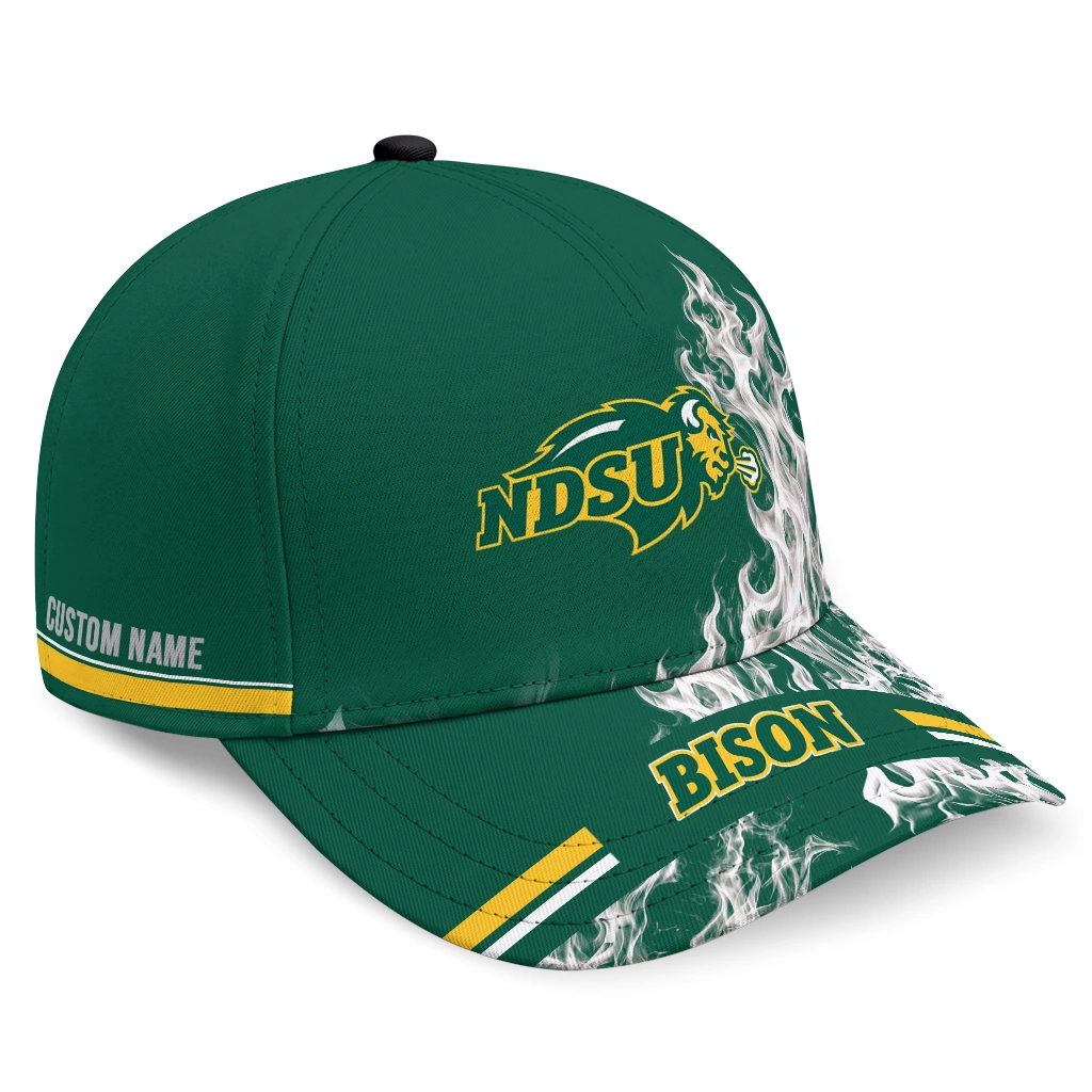 north-dakota-state-bison-cap-personalized-smoke-flames-green-best-selling.webp north dakota state bison cap personalized smoke flames green best selling