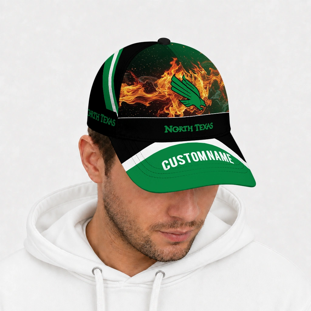 north-texas-mean-green-cap-personalized-blazing-fire-green-new-arrival.webp