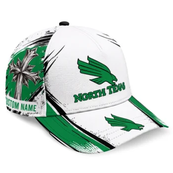 North Texas Mean Green Cap - Personalized Grunge Cross Green White