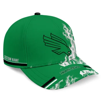 North Texas Mean Green Cap - Personalized Smoke Flames Green