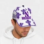 northwestern-wildcats-cap-customized-damask-pattern-purple-white-best-selling.webp