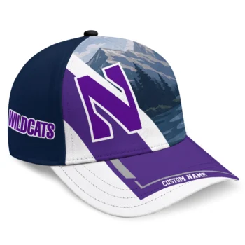 Northwestern Wildcats Cap - Customized Diagonal Slash Purple