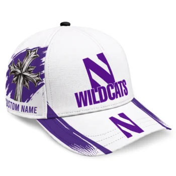 Northwestern Wildcats Cap - Customized Grunge Cross Purple White