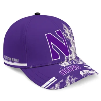 Northwestern Wildcats Cap - Customized Smoke Flames Purple
