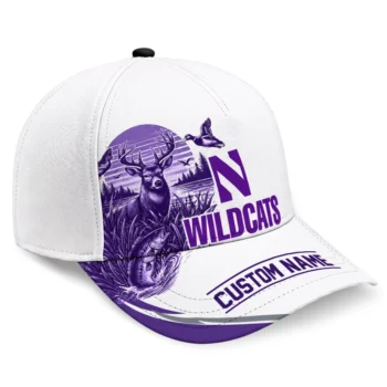 Northwestern Wildcats Cap - Customized Toile Pattern Purple White