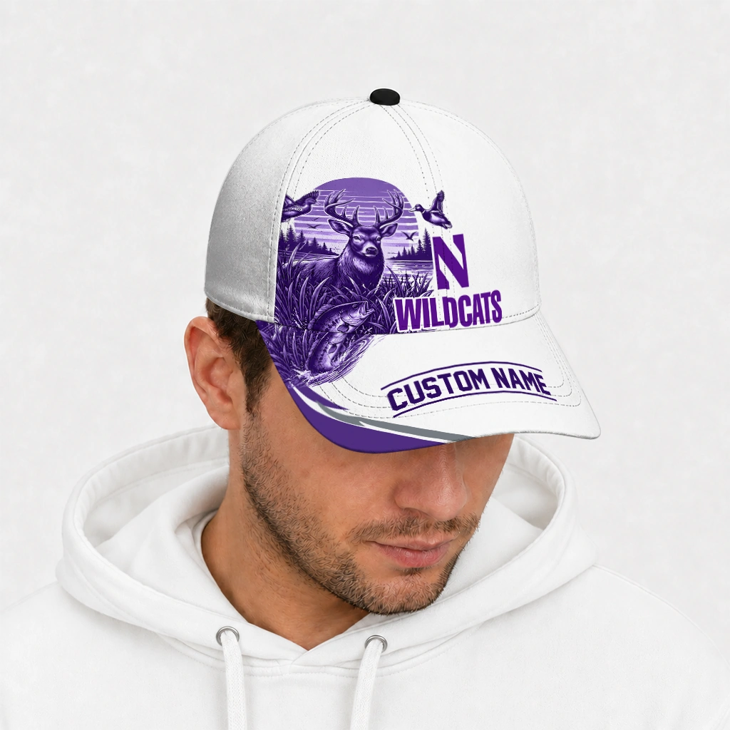 northwestern-wildcats-cap-customized-toile-pattern-purple-white-new-arrival.webp
