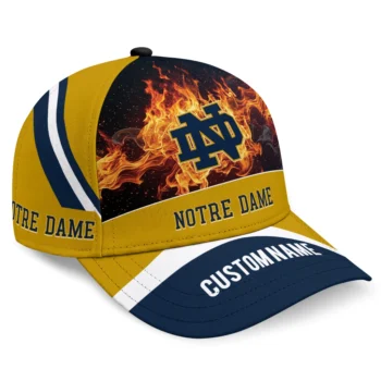 Notre Dame Fighting Irish Cap - Personalized Blazing Fire Navy