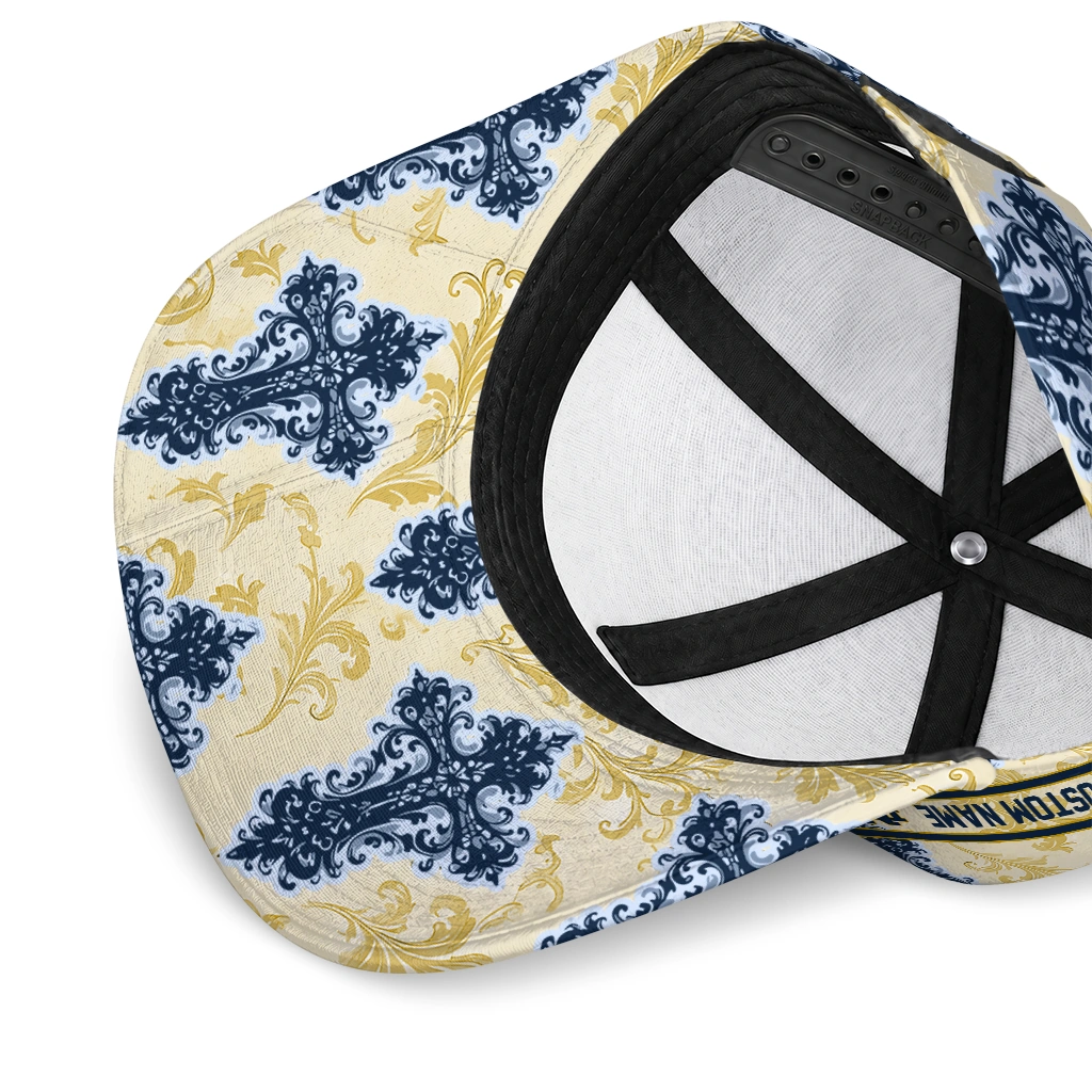 notre-dame-fighting-irish-cap-personalized-damask-pattern-navy-white-high-quality.webp