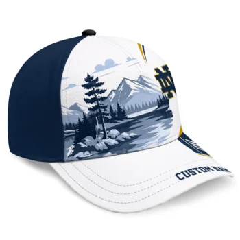 Notre Dame Fighting Irish Cap - Personalized Flat Illustration Navy White