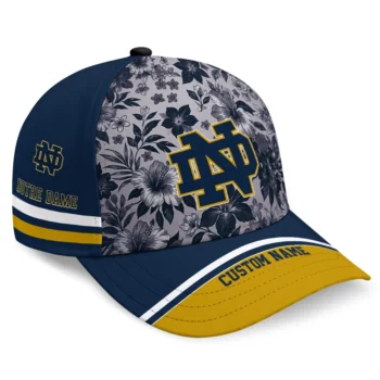 Notre Dame Fighting Irish Cap - Personalized Tropical Floral Navy