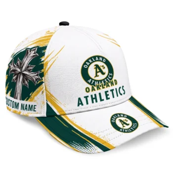 Oakland Athletics Cap - Custom Grunge Cross Green White