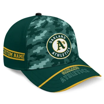 Oakland Athletics Cap - Custom Pixel Camo Green