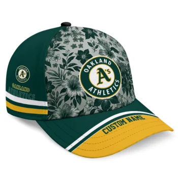 Oakland Athletics Cap - Customized Tropical Floral Green