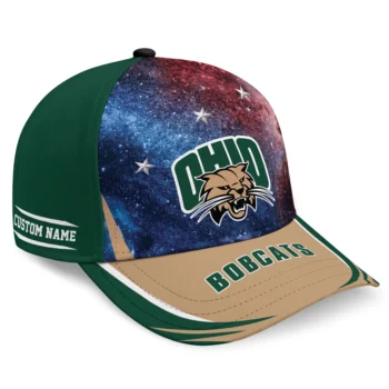Ohio Bobcats Cap - Customized Galaxy Nebula Green