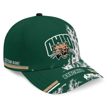 Ohio Bobcats Cap - Customized Smoke Flames Green