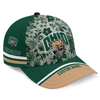 Ohio Bobcats Cap - Customized Tropical Floral Green