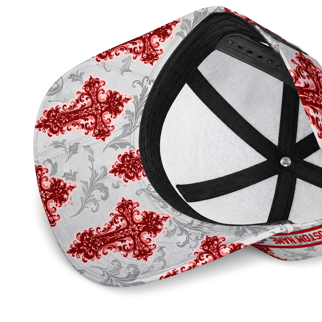 ohio-state-buckeyes-cap-custom-damask-pattern-scarlet-white-high-quality.webp