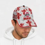 ohio-state-buckeyes-cap-custom-damask-pattern-scarlet-white-best-selling.webp