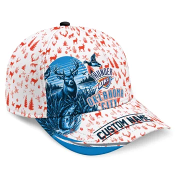 Oklahoma City Thunder Cap - Custom Toile Pattern Blue White