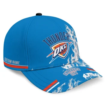 Oklahoma City Thunder Cap - Personalized Smoke Flames Blue