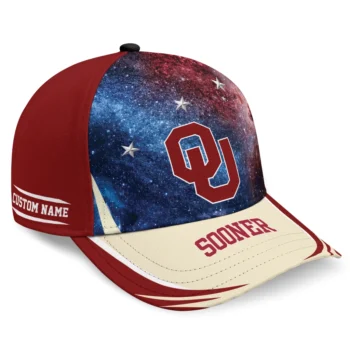 Oklahoma Sooners Cap - Personalized Galaxy Nebula Crimson