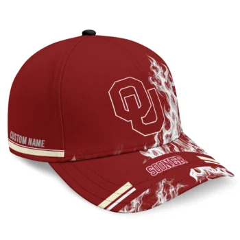 Oklahoma Sooners Cap - Personalized Smoke Flames Crimson