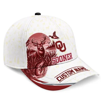 Oklahoma Sooners Cap - Personalized Toile Pattern Crimson White